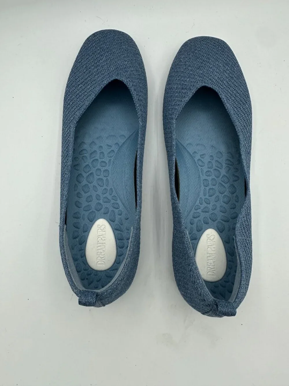 Dream Pairs Women's Breathable Knit Wide-Toe Flats Blue Size 9.5W